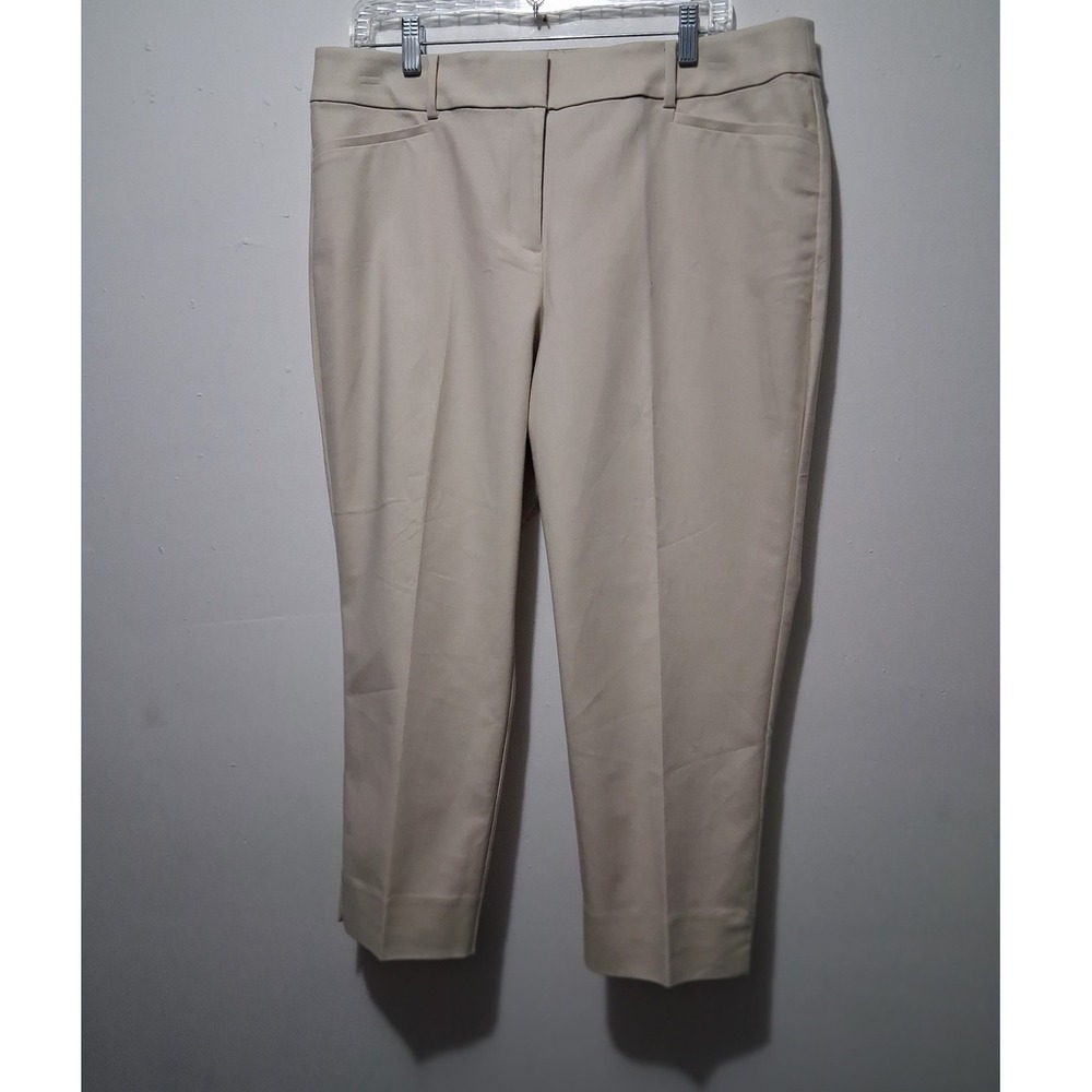 Loft Curvy The Riviera Cropped Pants Trousers Beige Tan Size 14 Petite NWT
